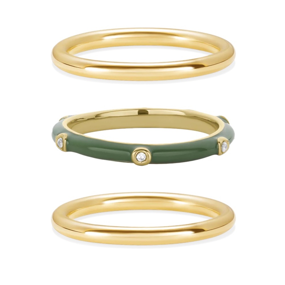 James Michelle NIB Enamel Stacking Ring Set - Picture 4 of 4